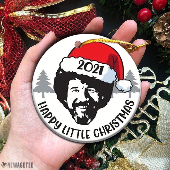 Bob ross christmas ornament