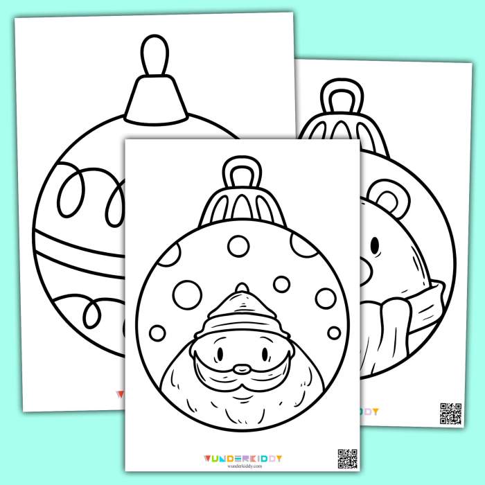 Christmas ornament coloring pages printable