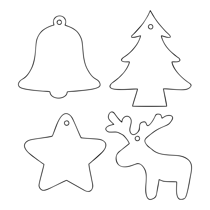 Felt christmas tree ornament templates