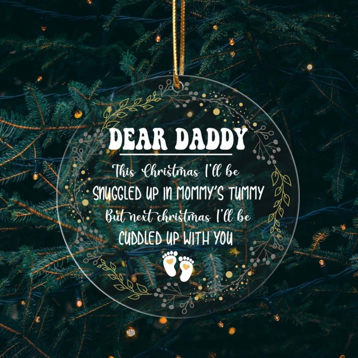 Daddy to be christmas ornament