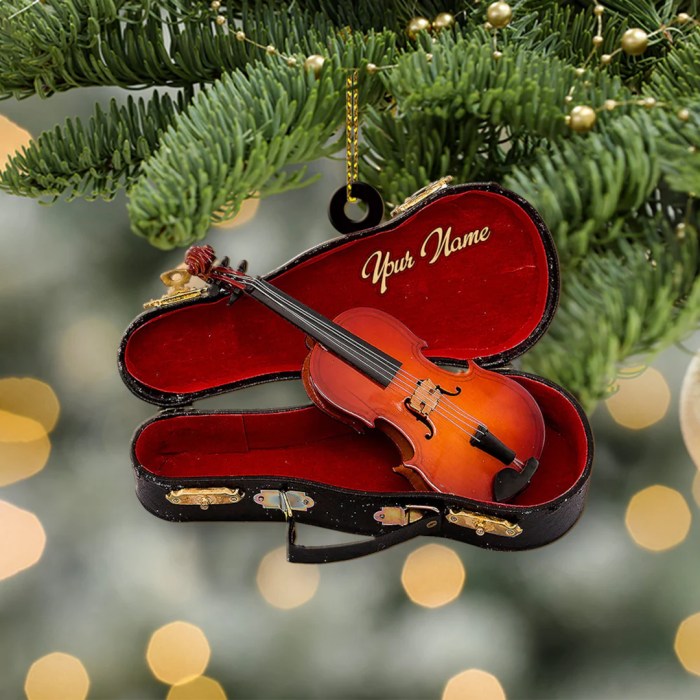 Violin christmas tree ornament