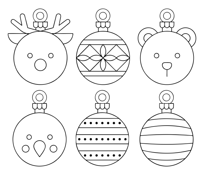 Christmas ornament coloring pages printable